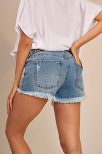 Shorts Jeans Azul Escuro Yacamim H8