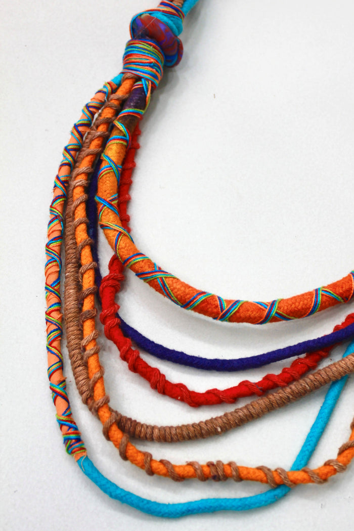 Colar Artesanal De Cordas Coloridas Yacamim #394