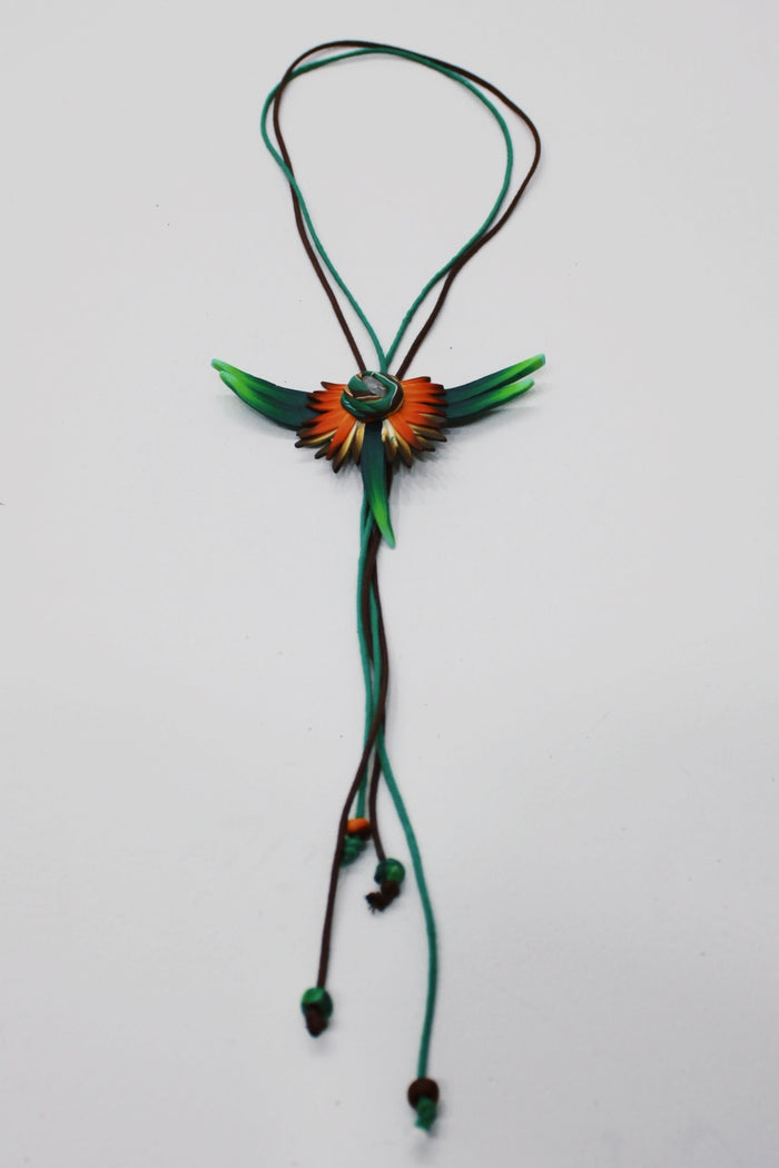 Colar De Fimo Fênix Com Pedra Yacamim #693