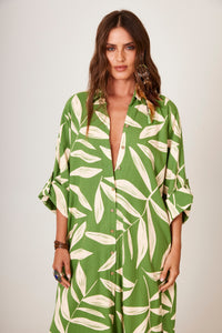 Chemise Midi Verde Estampado Yacamim P8