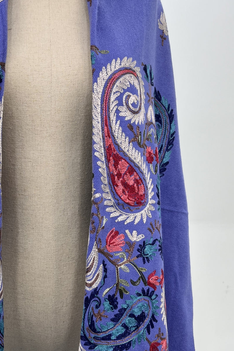 Cachecol Cashmere Lilás Bordado Yacamim #237