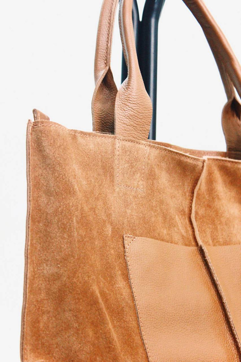 Bolsa De Couro Com Alças Caramelo Yacamim #427