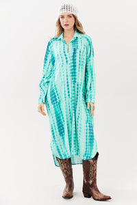 Chemise Midi Verde Tie Dye Digital Yacamim L1