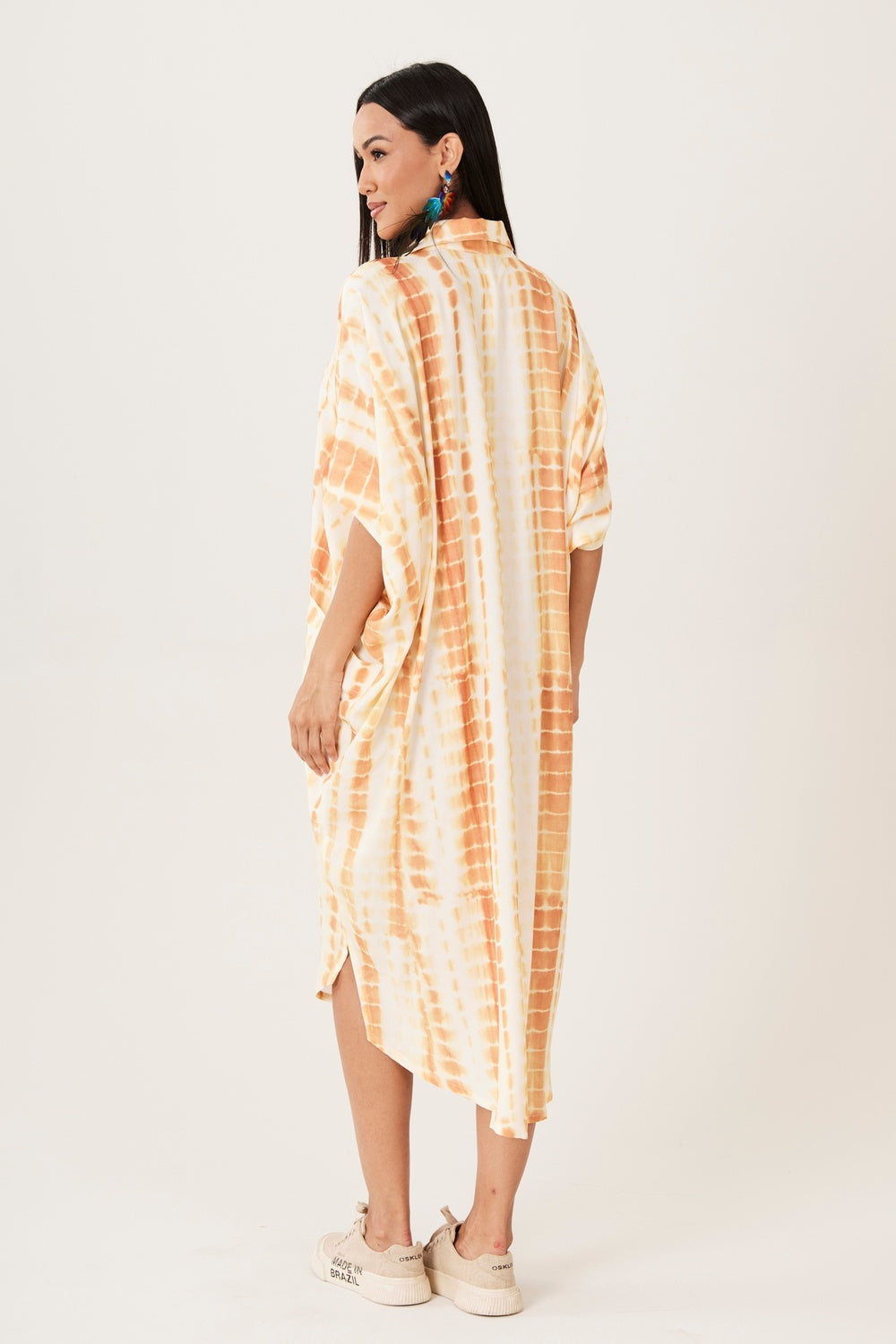 Chemise Midi Amarelo Escuro Tie Dye Digital Yacamim N2