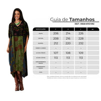 Kaftan Midi Preto E Verde Patchwork Yacamim I1