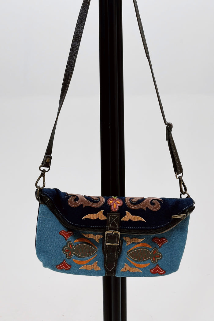 Bolsa Pochete De Lona Artesanal Yacamim #771