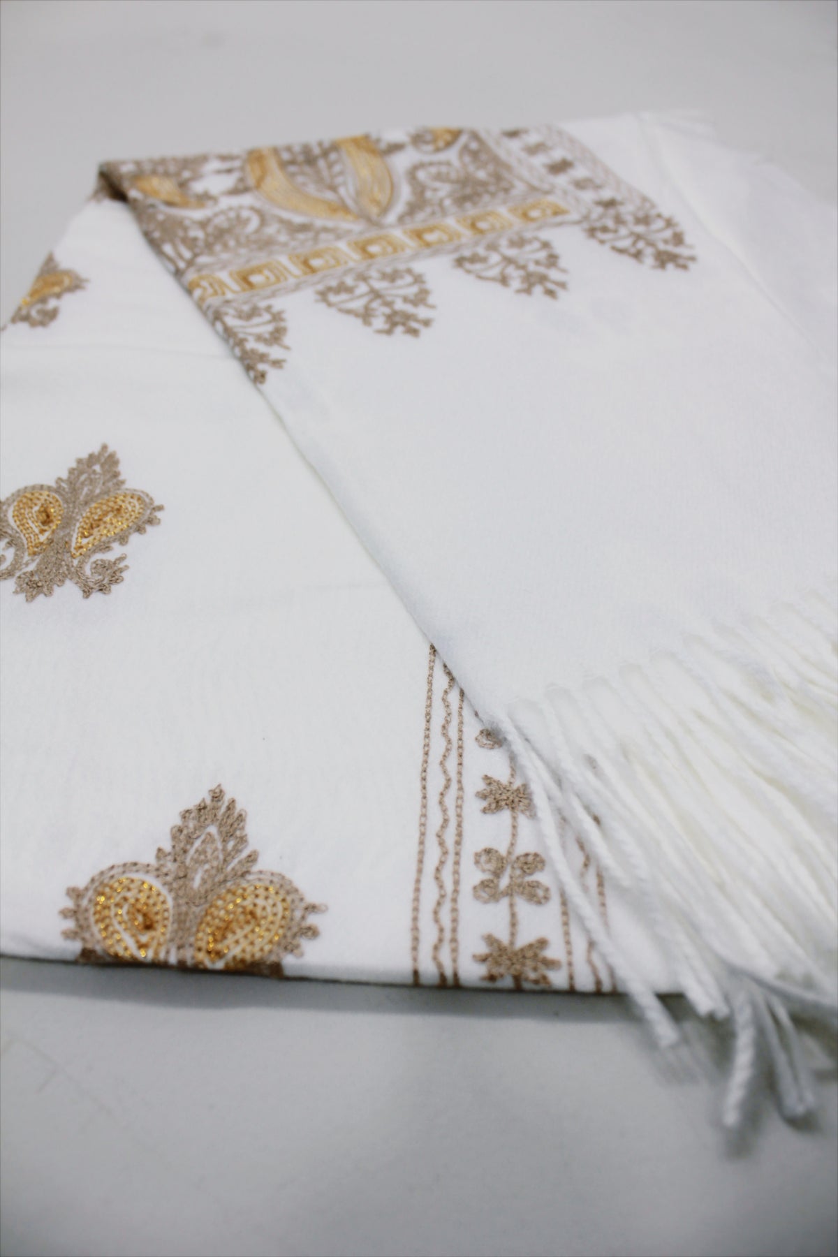 Cachecol Cashmere Branca Yacamim #726