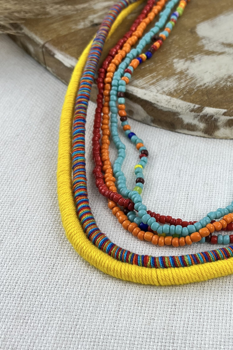Colar Artesanal De Cordas Coloridas Yacamim #251
