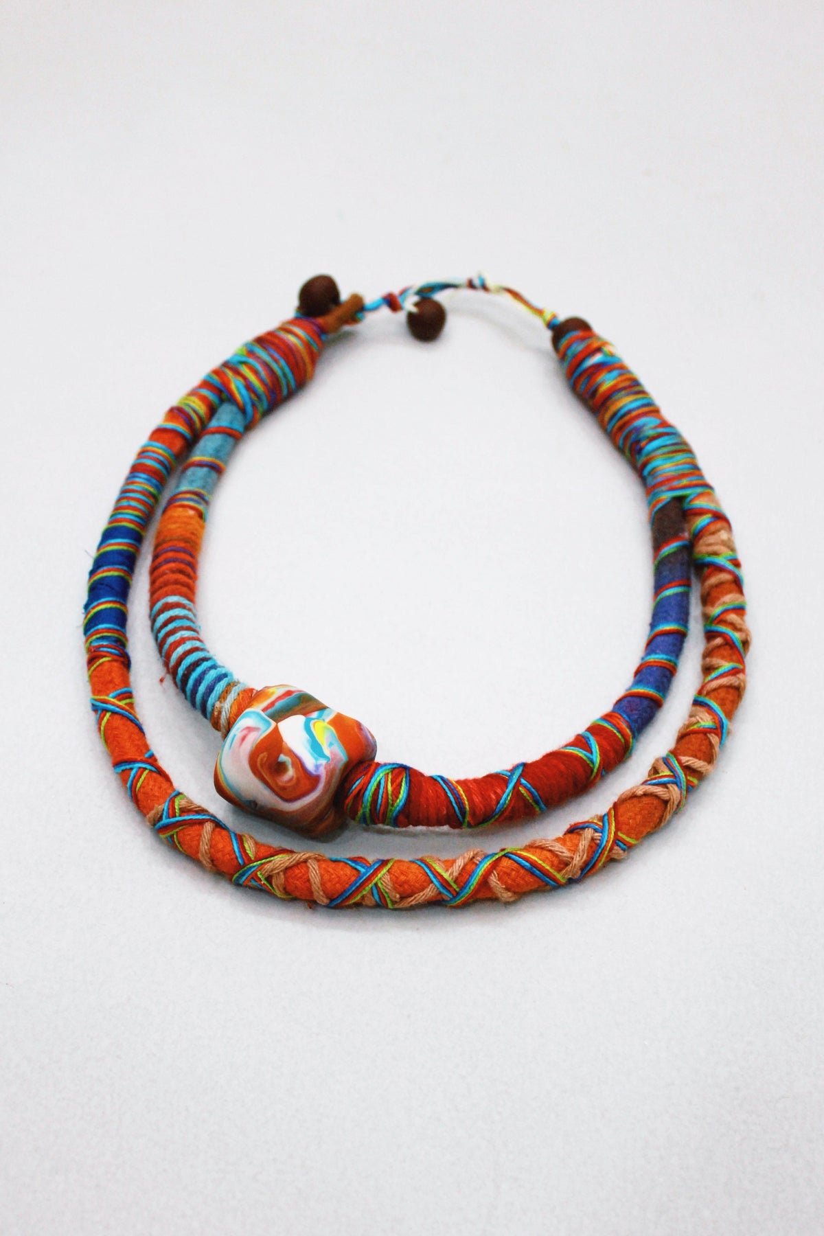 Colar Artesanal De Cordas Coloridas Yacamim #416