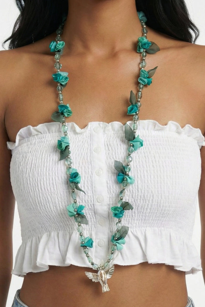 Colar Espírito Santo Flores Verde Claro Yacamim #847<br />