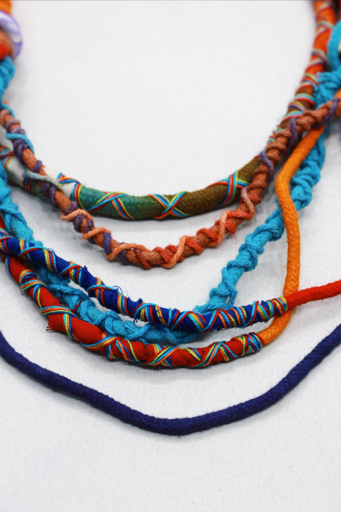 Colar Artesanal De Cordas Coloridas Yacamim #568