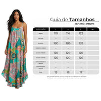Vestido Longo De Alças Reguláveis Verde Estampado Yacamim C2
