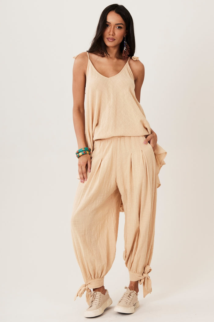 Calça Aladim Gaze Marrakesh Bege Yacamim A30