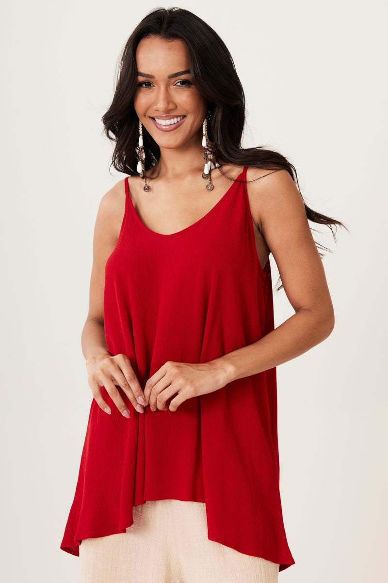 Bata Ampla Com Alças De Amarrar Vermelho Yacamim B2