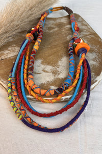 Colar Artesanal De Cordas Coloridas Yacamim #305