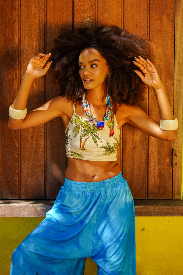 Top Cropped Bege Cocada Coleção Bahêa Yacamim Q5