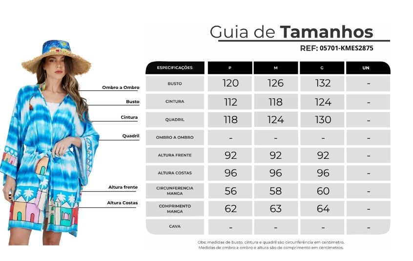 Kimono Curto Azul Estampado Coleção Bahêa Yacamim R6