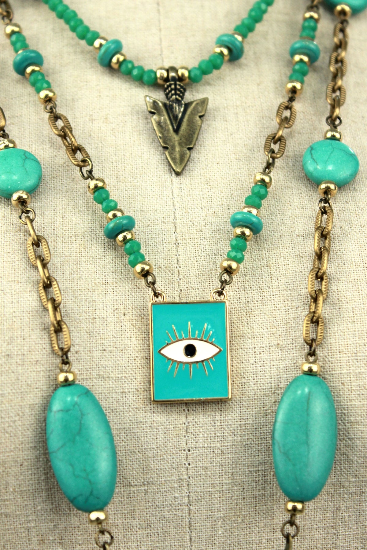 Colar Artesanal Com Pingentes De Pedras Yacamim #348