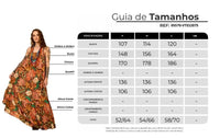 Vestido Longo De Alças Reguláveis Marrom Floral Yacamim E26