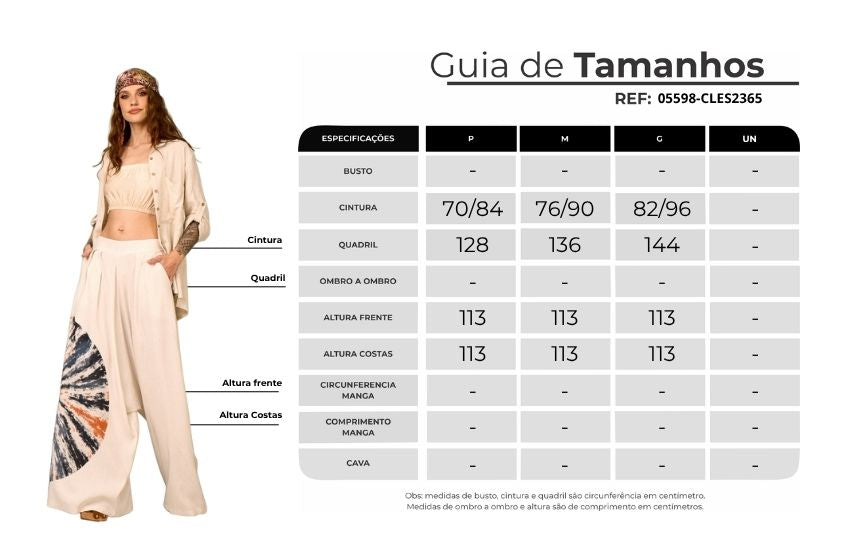 Calça Saruel De Viscolinho Bege Estampa Mandala Yacamim H5