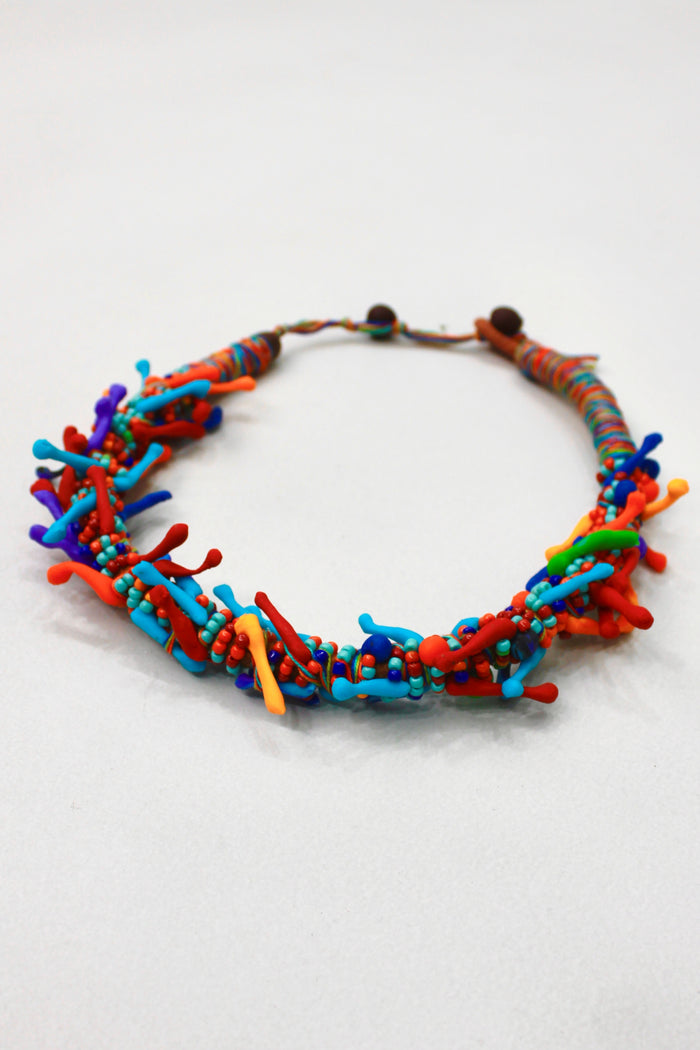 Colar Artesanal De Cordas Coloridas Yacamim #398