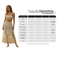 Saia Longa De Renda Com Forro Bege Yacamim K4