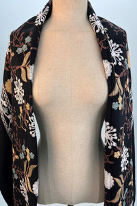 Cachecol Cashmere Preto Bordado Yacamim #313