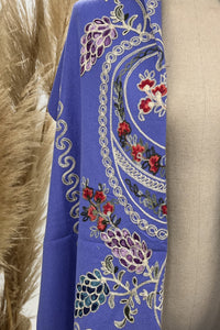 Cachecol Cashmere Lilás Bordado Yacamim #232