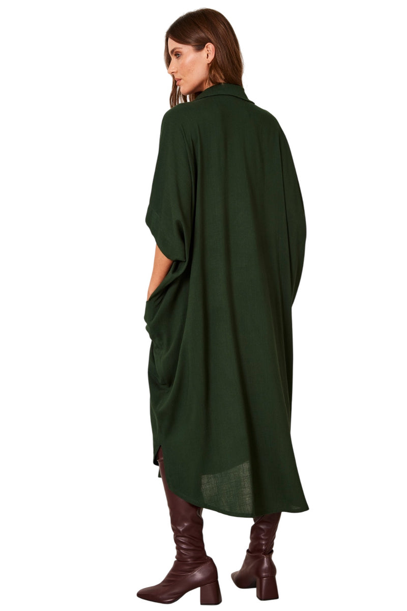 Chemise Longo Verde Escuro Yacamim N8