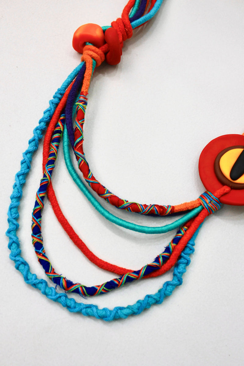 Colar Artesanal De Cordas Coloridas Yacamim #387