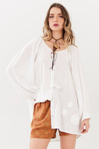 Camisa Gaze Marrakesh 100% Algodão Branco Yacamim A22