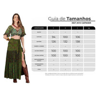 Saia Longa Transpassada Verde Patchwork Yacamim A38