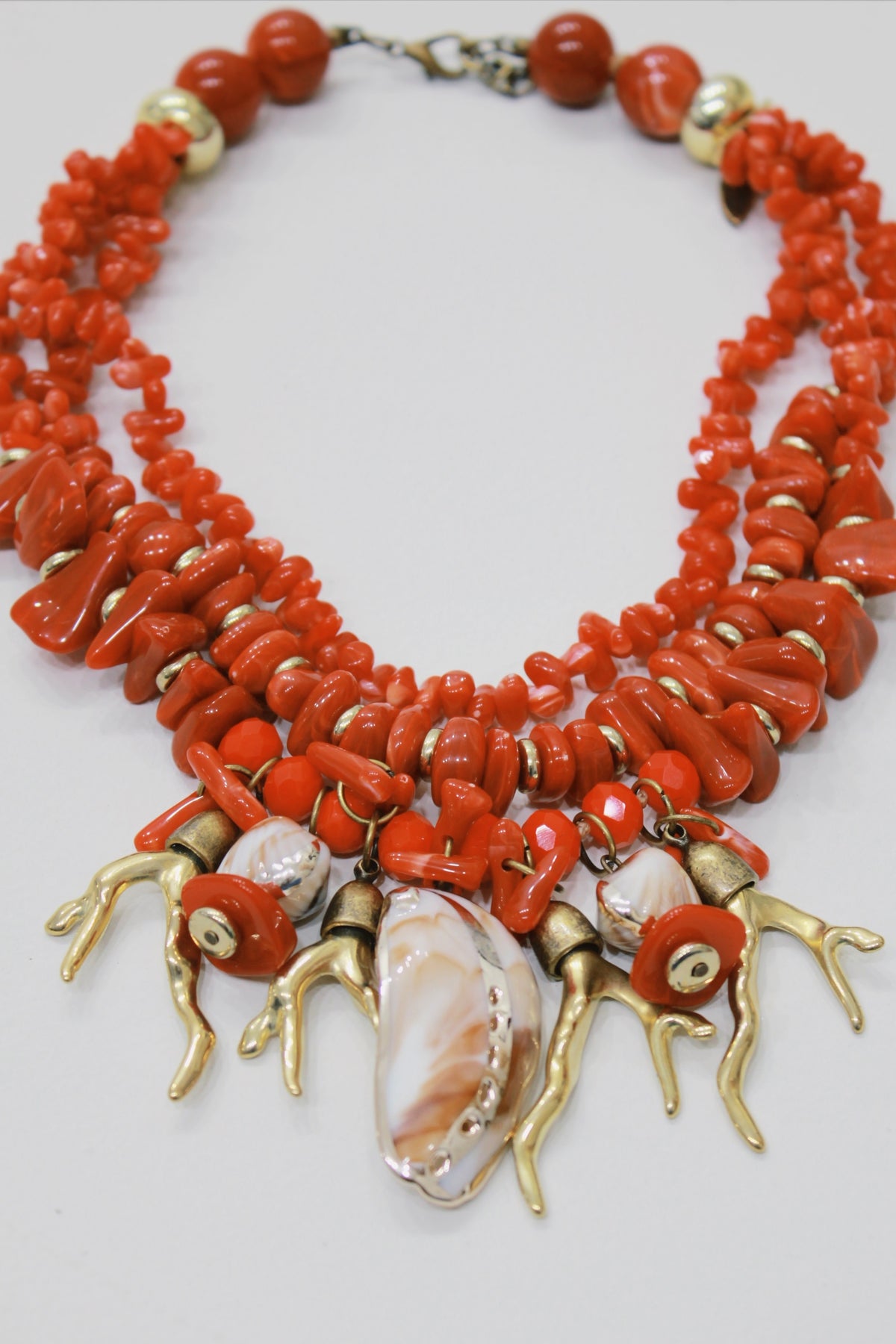 Colar Artesanal Com Mix De Pingentes Terracota Yacamim #710