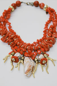 Colar Artesanal Com Mix De Pingentes Terracota Yacamim #710