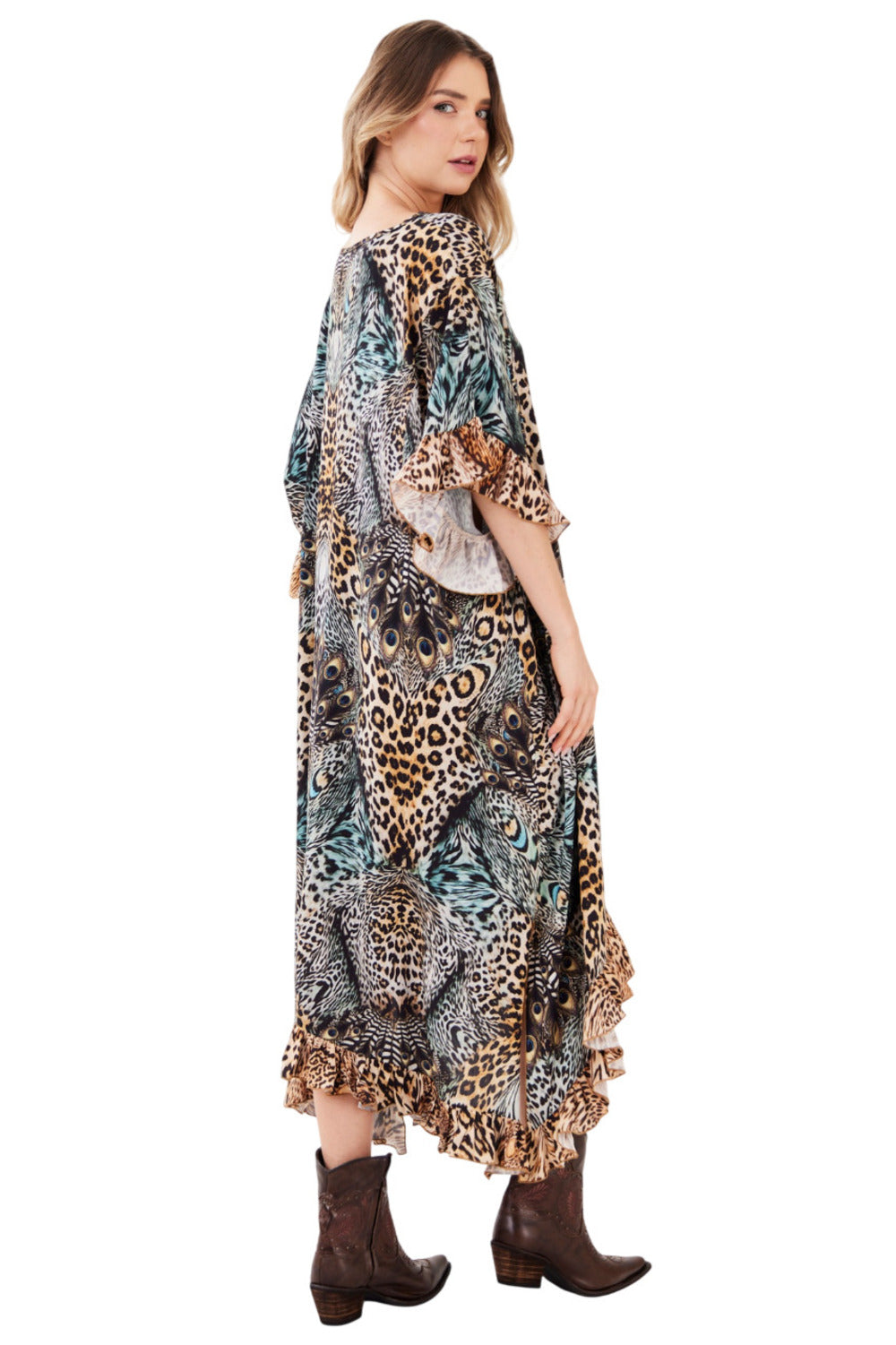 Kaftan Midi Animal Print Yacamim J10