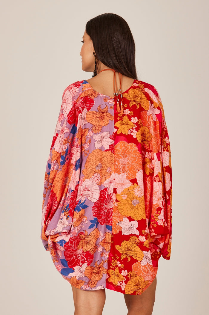 Kimono Curto Rosa Patchwork Yacamim J2