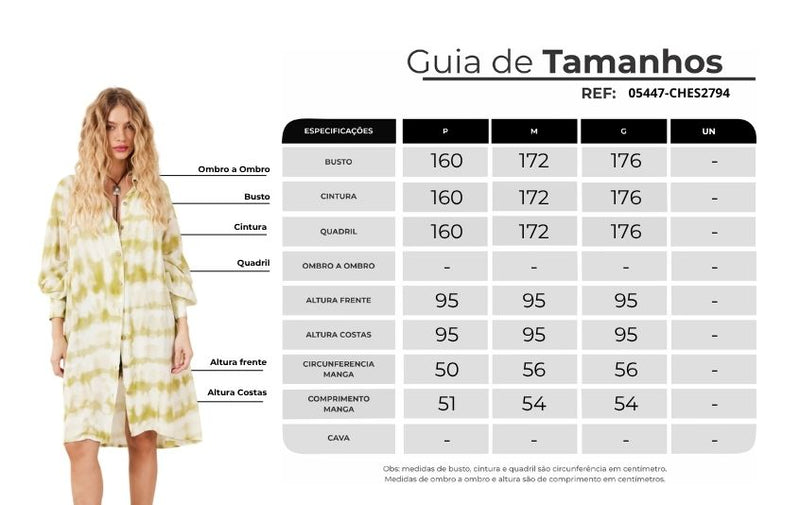 Chemise Ampla Verde Tie Dye Digital Estampa Love Yacamim M4
