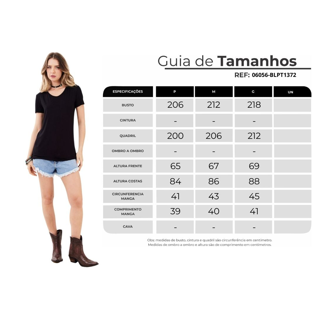 Blusa Básica Preto Yacamim B7