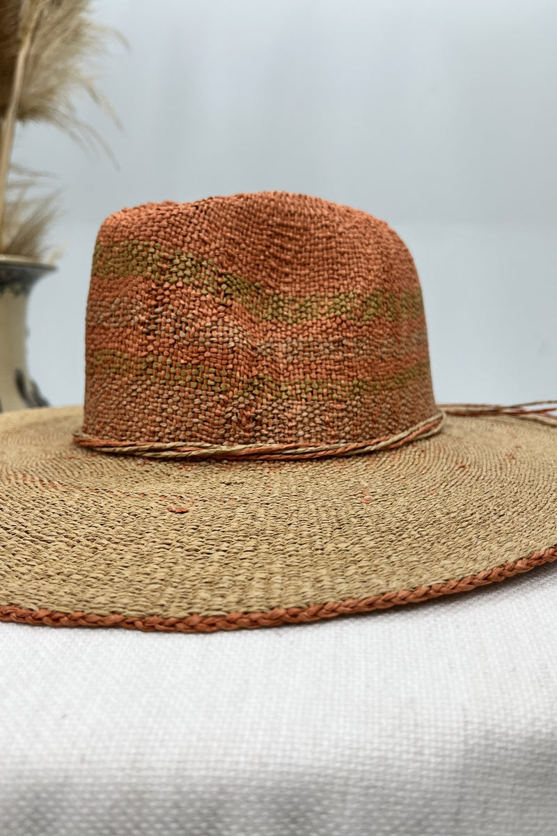 Chapéu De Palha Laranja Com Detalhes De Cordas Yacamim #198
