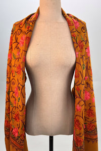 Cachecol Cashmere Caramelo Bordado Yacamim #335