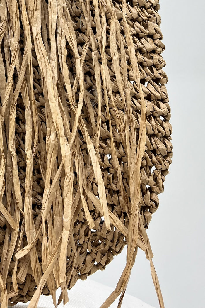 Bolsa Grande De Palha Natural Bege Escuro Yacamim #200