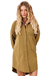 Camisa Ampla Com Bordado Love Nas Costas Verde Militar Yacamim A23