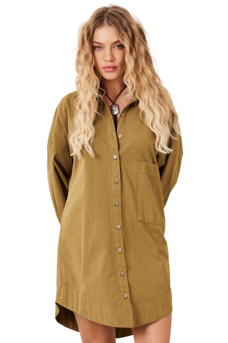 Camisa Ampla Com Bordado Love Nas Costas Verde Militar Yacamim A23