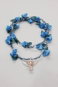 Colar Espírito Santo Flores Azul Claro Yacamim #591