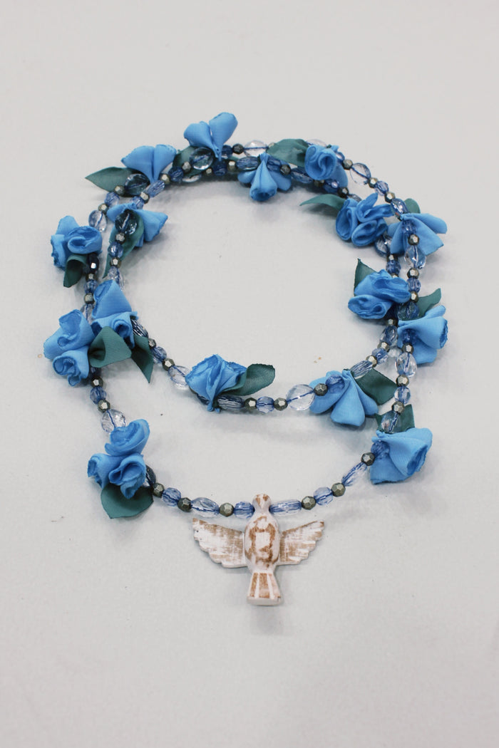 Colar Espírito Santo Flores Azul Claro Yacamim #591