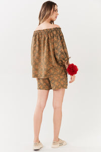 Bata Paraty 100% Algodão Verde Estampa Floral Yacamim R3