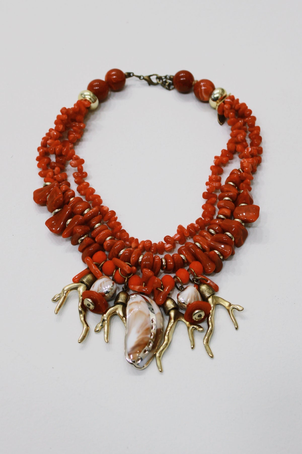 Colar Artesanal Com Mix De Pingentes Terracota Yacamim #710