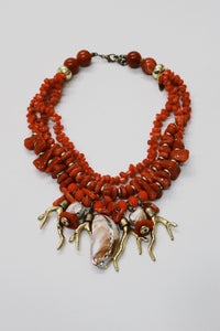 Colar Artesanal Com Mix De Pingentes Terracota Yacamim #710