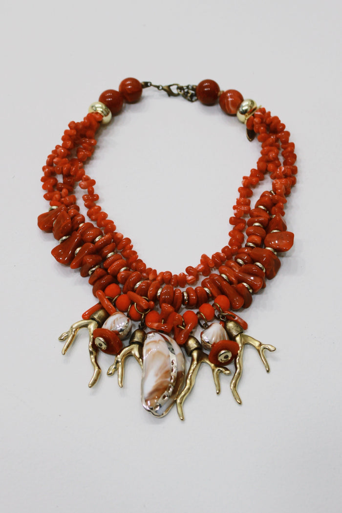 Colar Artesanal Com Mix De Pingentes Terracota Yacamim #710