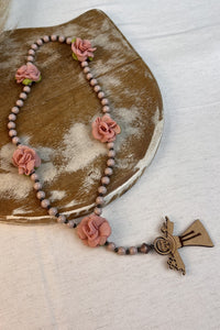 Colar Terço São Francisco De Assis Rosé Yacamim #294